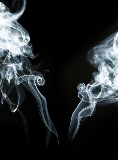 Two decorative smoke silhouettes