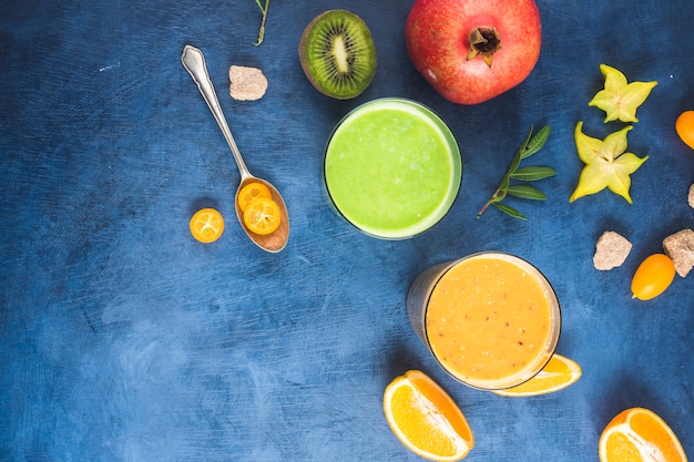 Free Photo two healthy and delicious smoothies