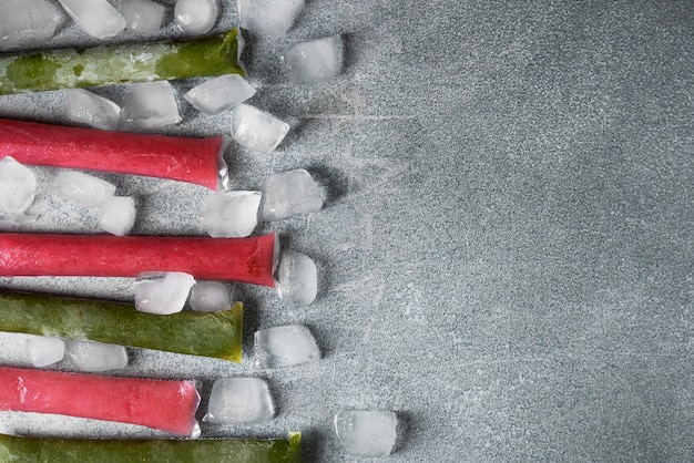 Free Photo typical brazilian freezies with fruits still life