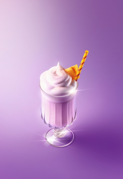 Free photo ube colada cocktail rendering