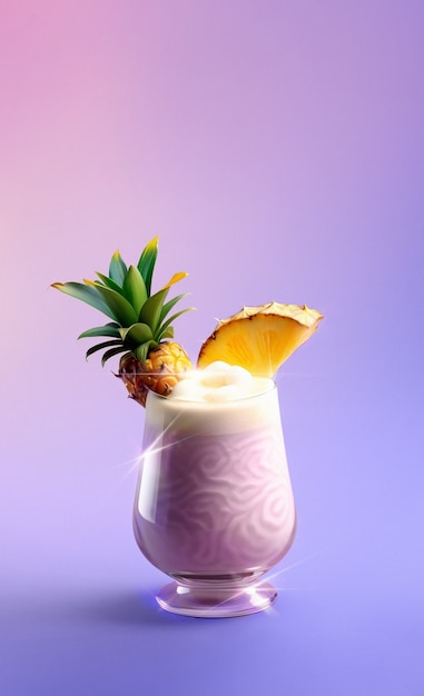 Ube colada cocktail rendering