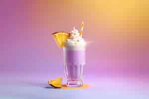 Free photo ube colada cocktail rendering