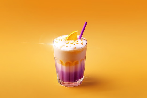 Free photo ube colada cocktail rendering