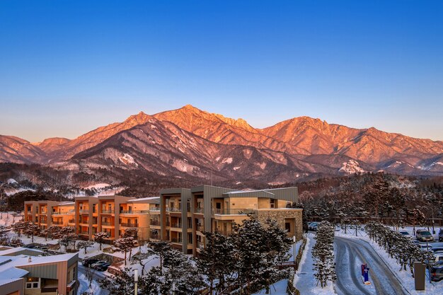 Ulsan bawi Rock in Seoraksan mountains in winter, South Korea.