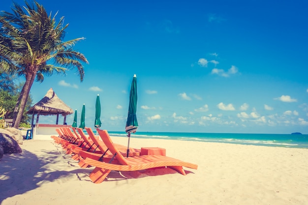 Umbrella and chair on the beach