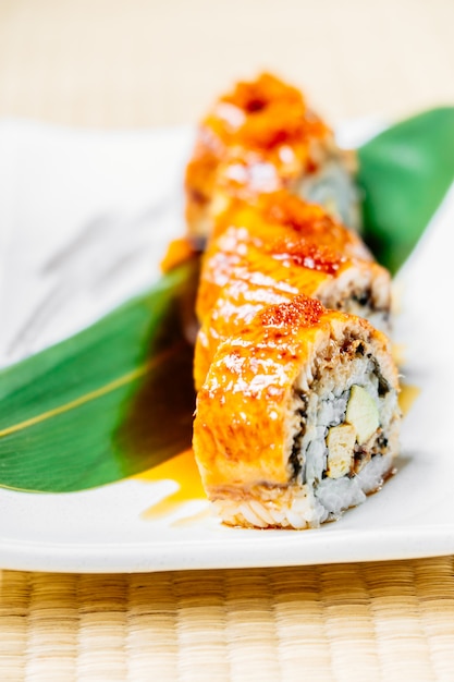 Unagi or eel fish sushi roll