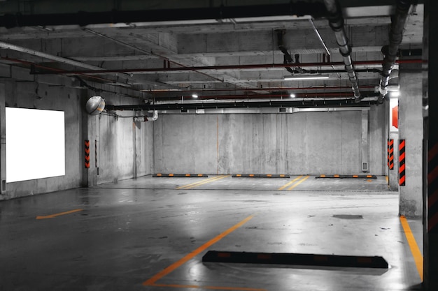 Free photo underground car parking in the shopping center