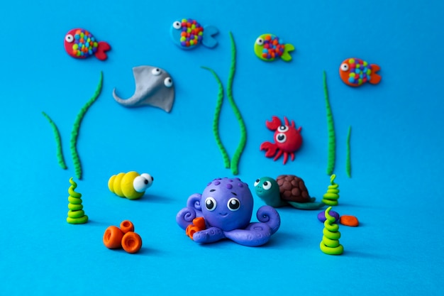 Free photo underwater play dough background