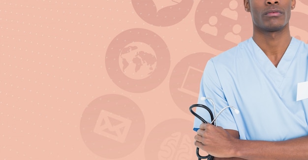 Free photo uniform healthcare medical icons computer