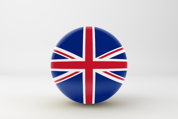 Free photo united kingdom flag in white background