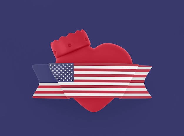 Free photo united states heart banner