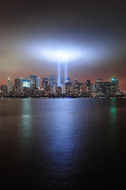 Free photo urban city skyline at night