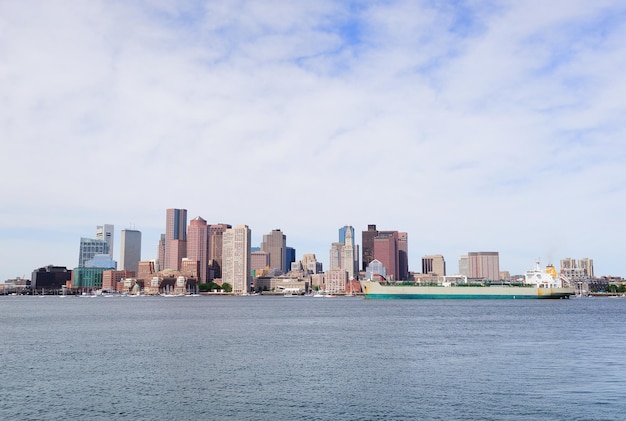 Free photo urban city skyline over sea