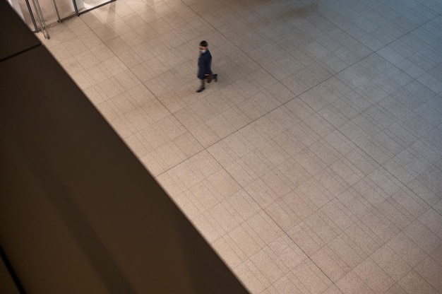 Urban landscape of tokyo city with empty building floor