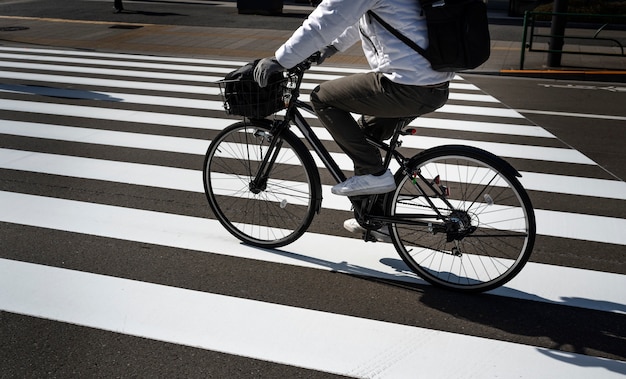 Urban landscape of tokyo city with pedestrian crossing