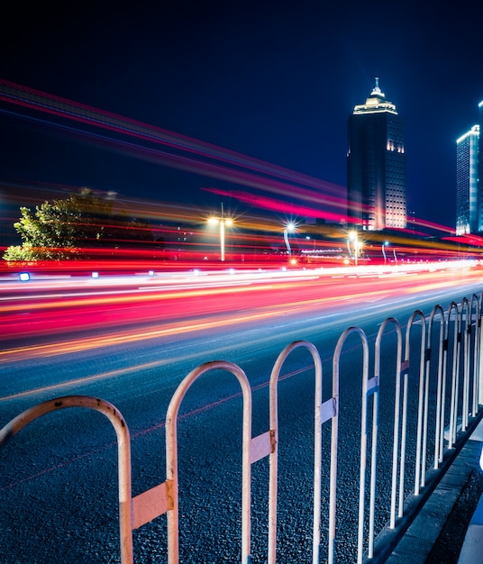 Free Photo urban traffic road with cityscape