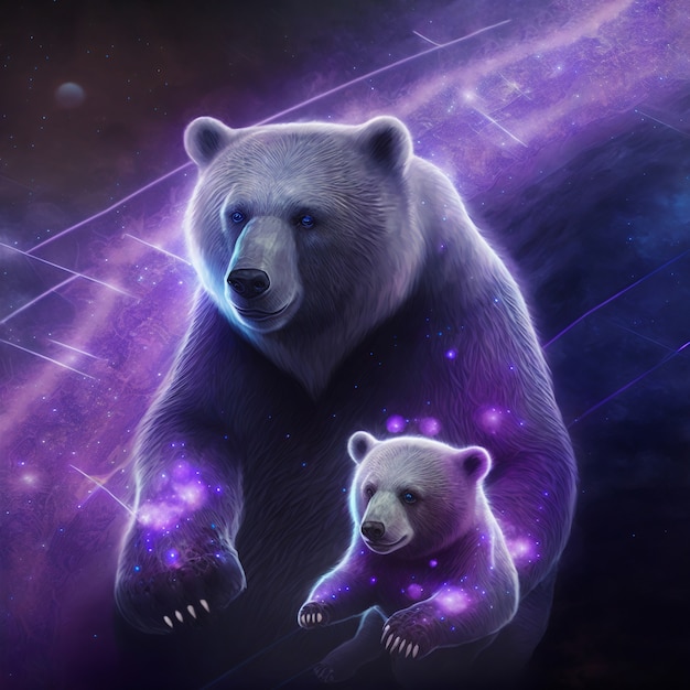 Free Photo ursa major and ursa minor constellations collage concept