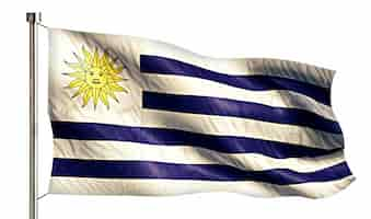 Free photo uruguay national flag isolated 3d white background