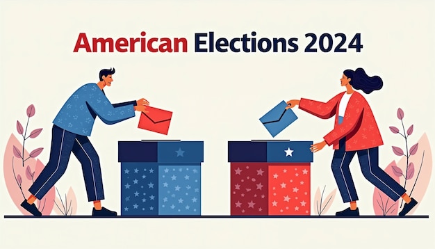 Free photo us elections 2024 illustrated