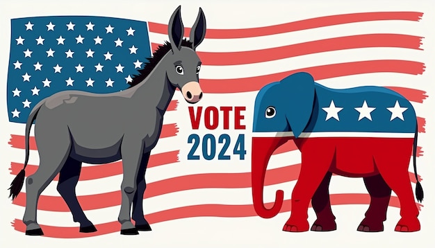 Free photo us elections 2024 illustrated