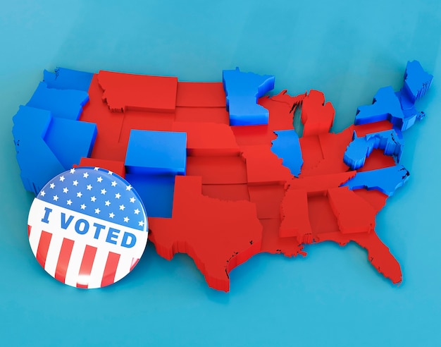 Free Photo us elections vote concept with flag