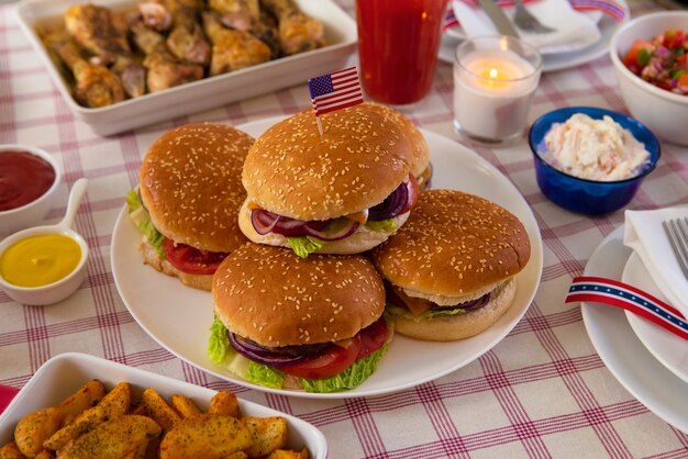 Us labor day celebration with burgers