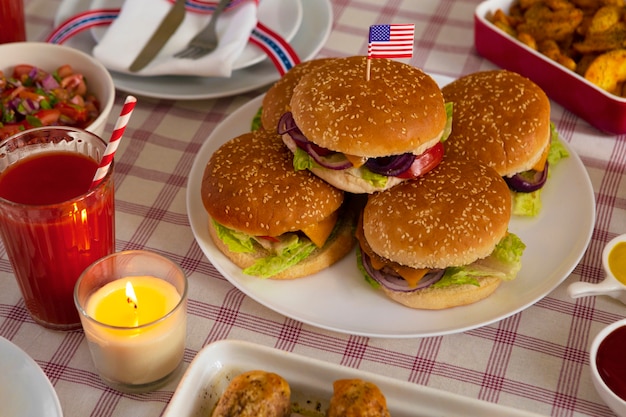 Us labor day celebration with burgers