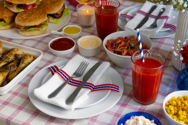 Us labor day celebration with burgers