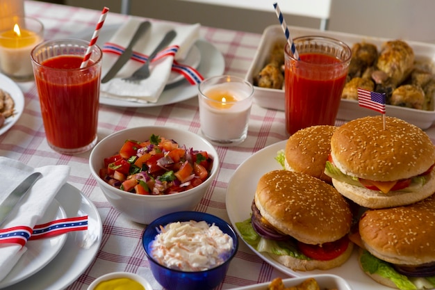 Us labor day celebration with burgers