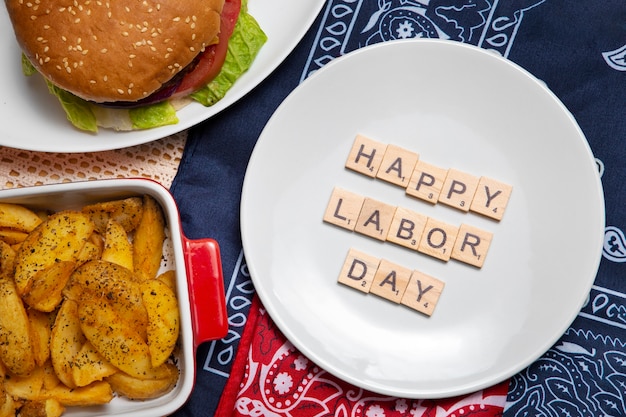 Free photo us labor day celebration with food top view