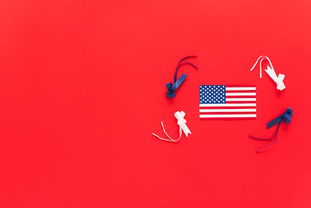 Free photo usa flag with colorful ribbons