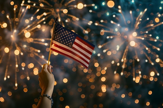 Free photo usa independence day celebration with flag