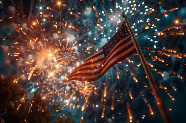 Free Photo usa independence day celebration with flag