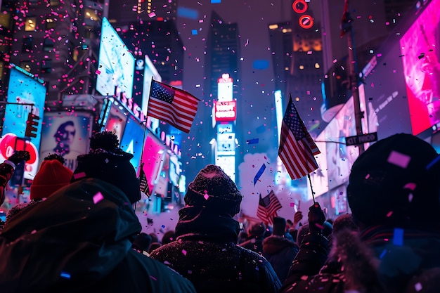 Usa independence day celebration with flag