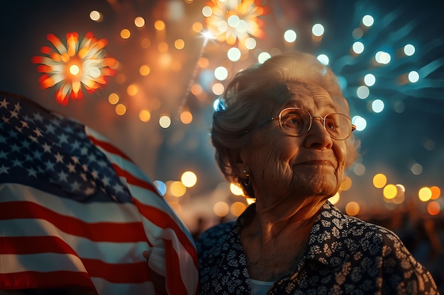 Free photo usa independence day celebration with flag