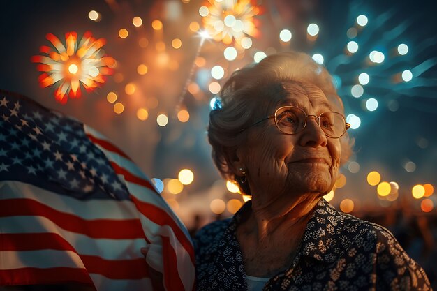 Free Photo usa independence day celebration with flag