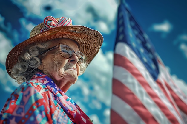 Free Photo usa independence day celebration with flag