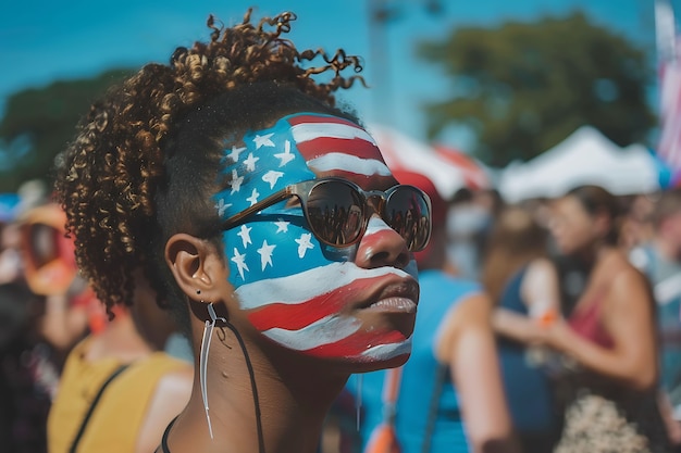 Free Photo usa independence day celebration with flag