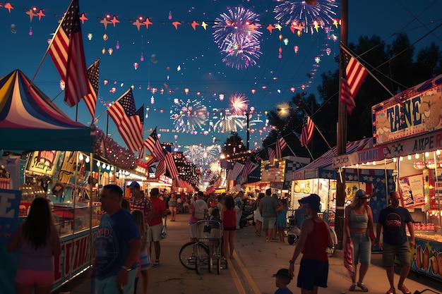 Usa independence day celebration with flag