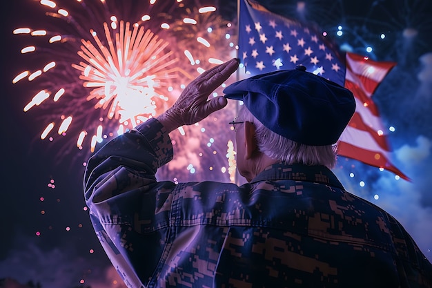 Free Photo usa independence day celebration with flag