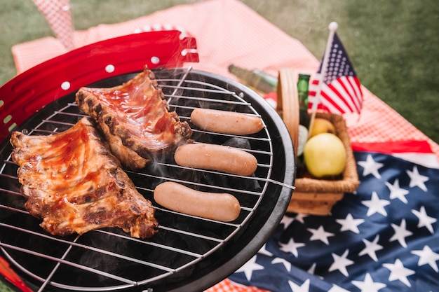 Usa independence day concept with barbecue