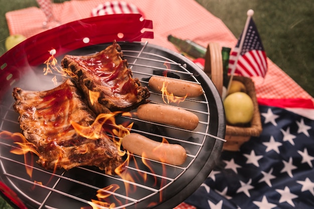 Usa independence day concept with barbecue