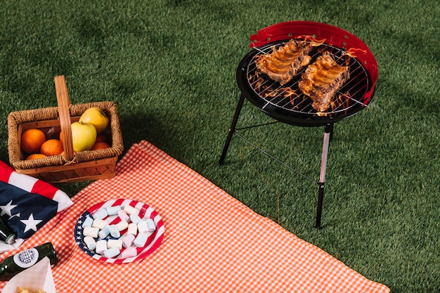 Usa independence day concept with barbecue