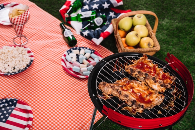 Usa independence day concept with barbecue