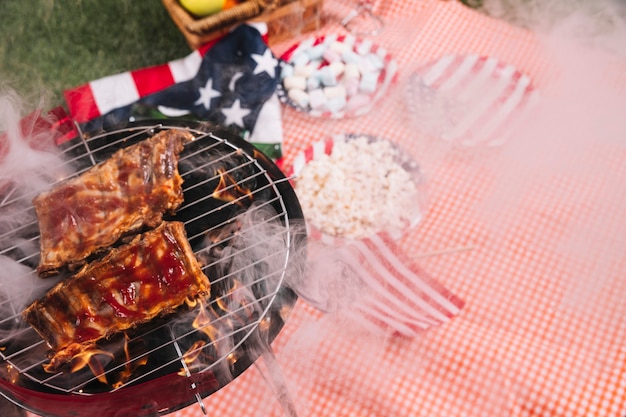 Usa independence day concept with barbecue