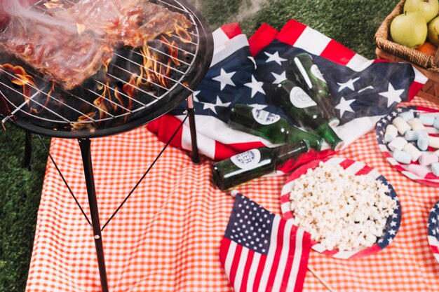 Usa independence day concept with barbecue