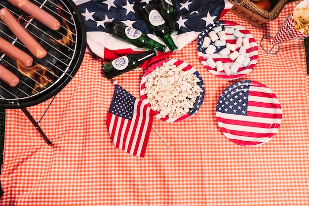 Free Photo usa independence day concept with barbecue