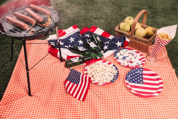 Free Photo usa independence day concept with barbecue