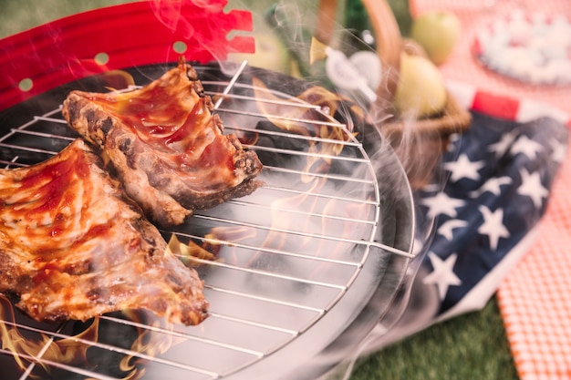 Free Photo usa independence day concept with barbecue