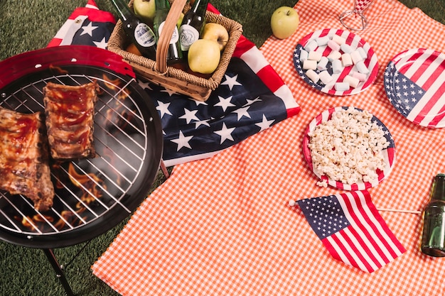 Usa independence day concept with barbecue